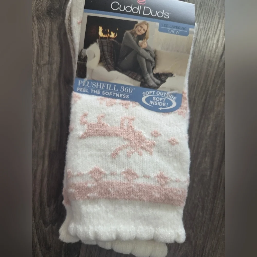 Cuddl Duds Plushfill Crew Socks 2pk NWT